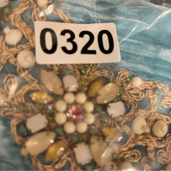 Soft Surroundings Tunic Blouse Women's Sz Med Teal Velvet Embellished Bohemian - Picture 11 of 11